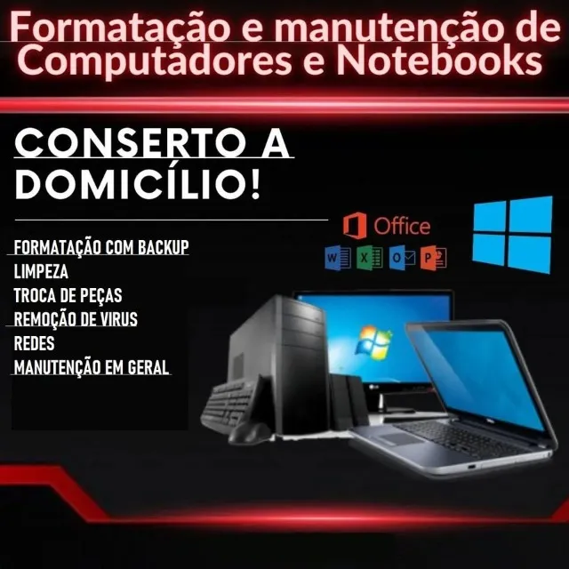 Formatação e conserto de computador e notebook