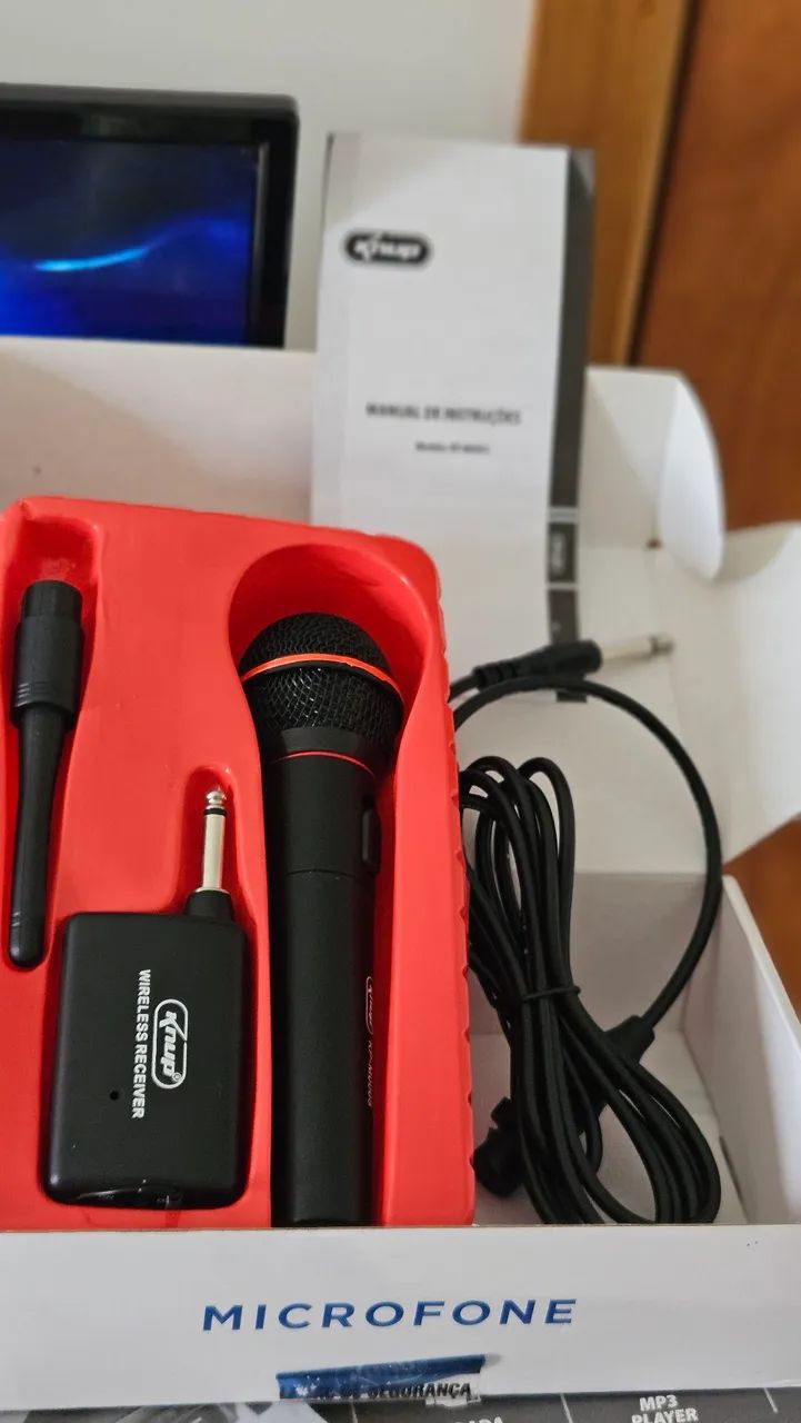 Kit TV 20 polegadas, DVD e Microfone sem fio.  - Foto 4