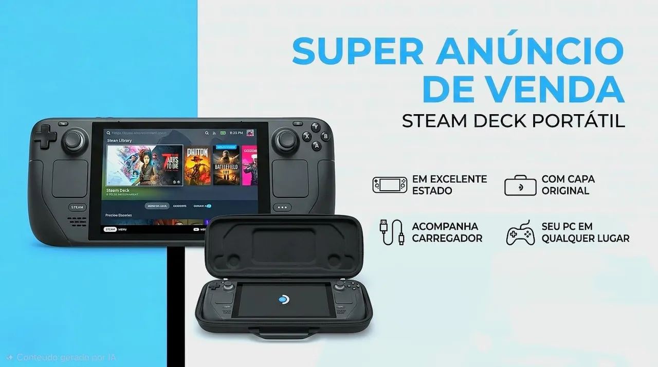 Videogame portátil steam Deck  - Foto 2