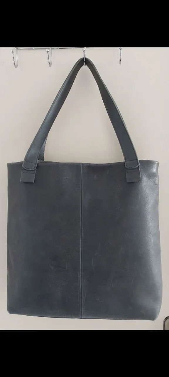 Bolsa couro cinza -  Via Mia - Foto 3