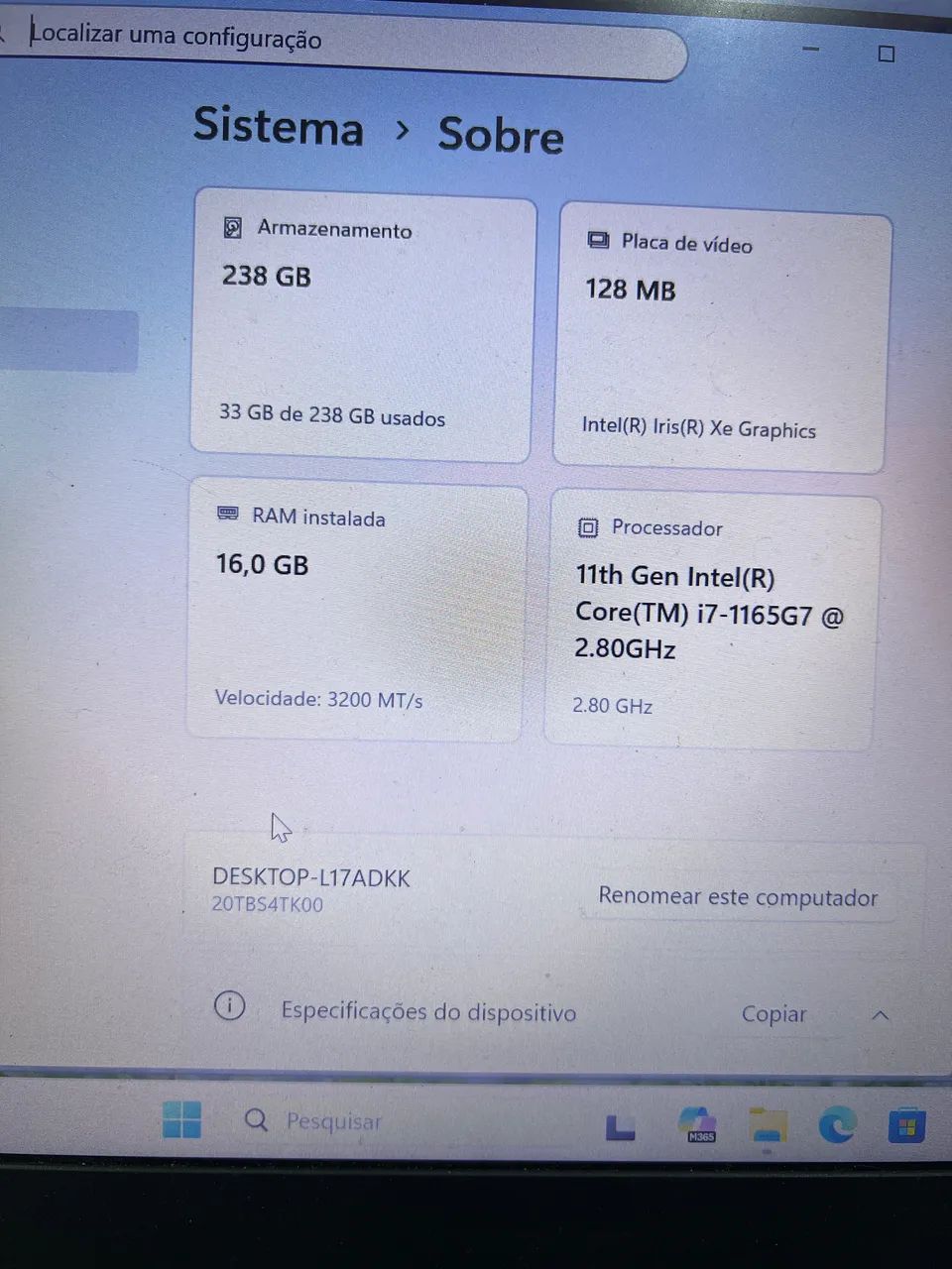 Notebook Lenovo Thinkpad E14 i7 11ª / 16Gb / 256 Ssd  - Foto 3