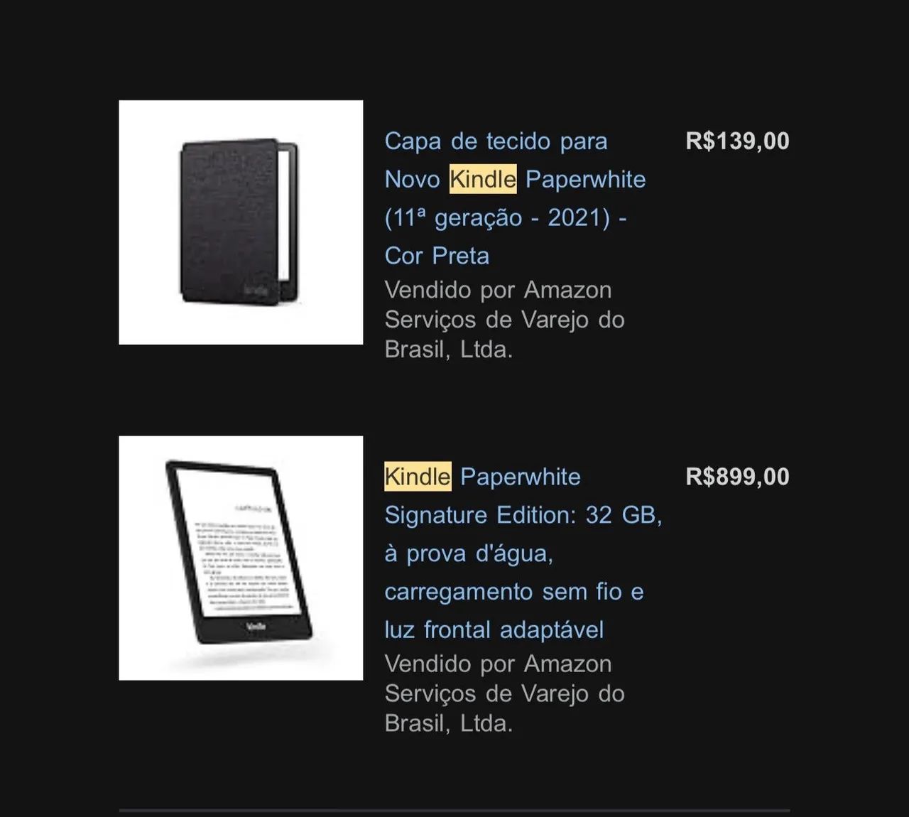Kindle Paperwhite Signature Edition 32gb a prova d?água acompanha capinha original 