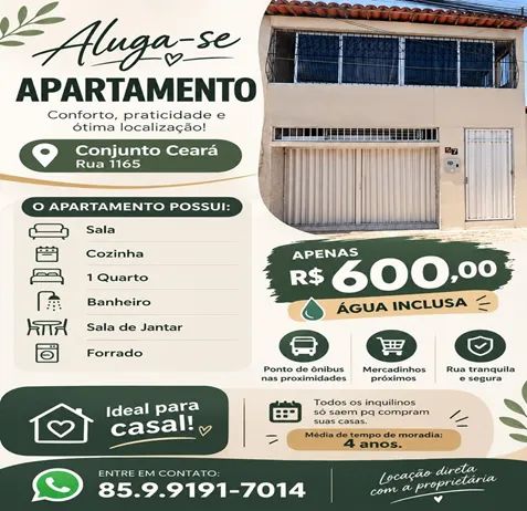 Alugo Apartamento no Conjunto Ceará