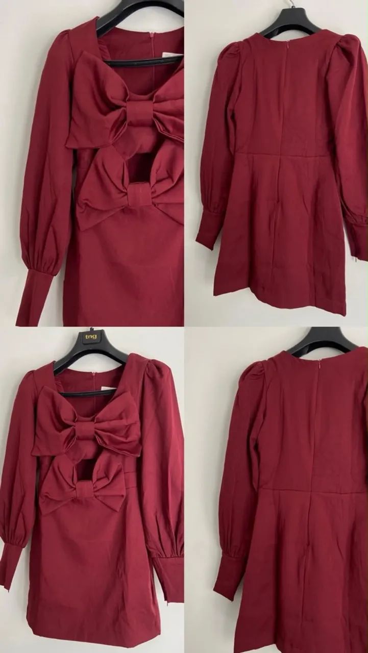Vestido curto com manga longa