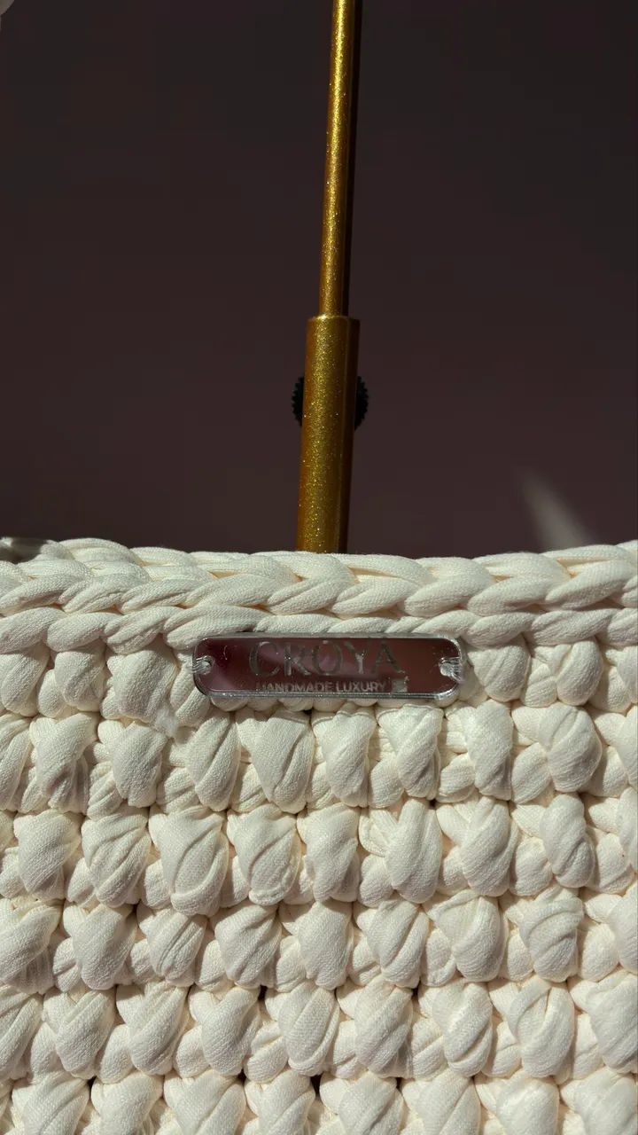 Bolsa de crochê off white - Foto 3