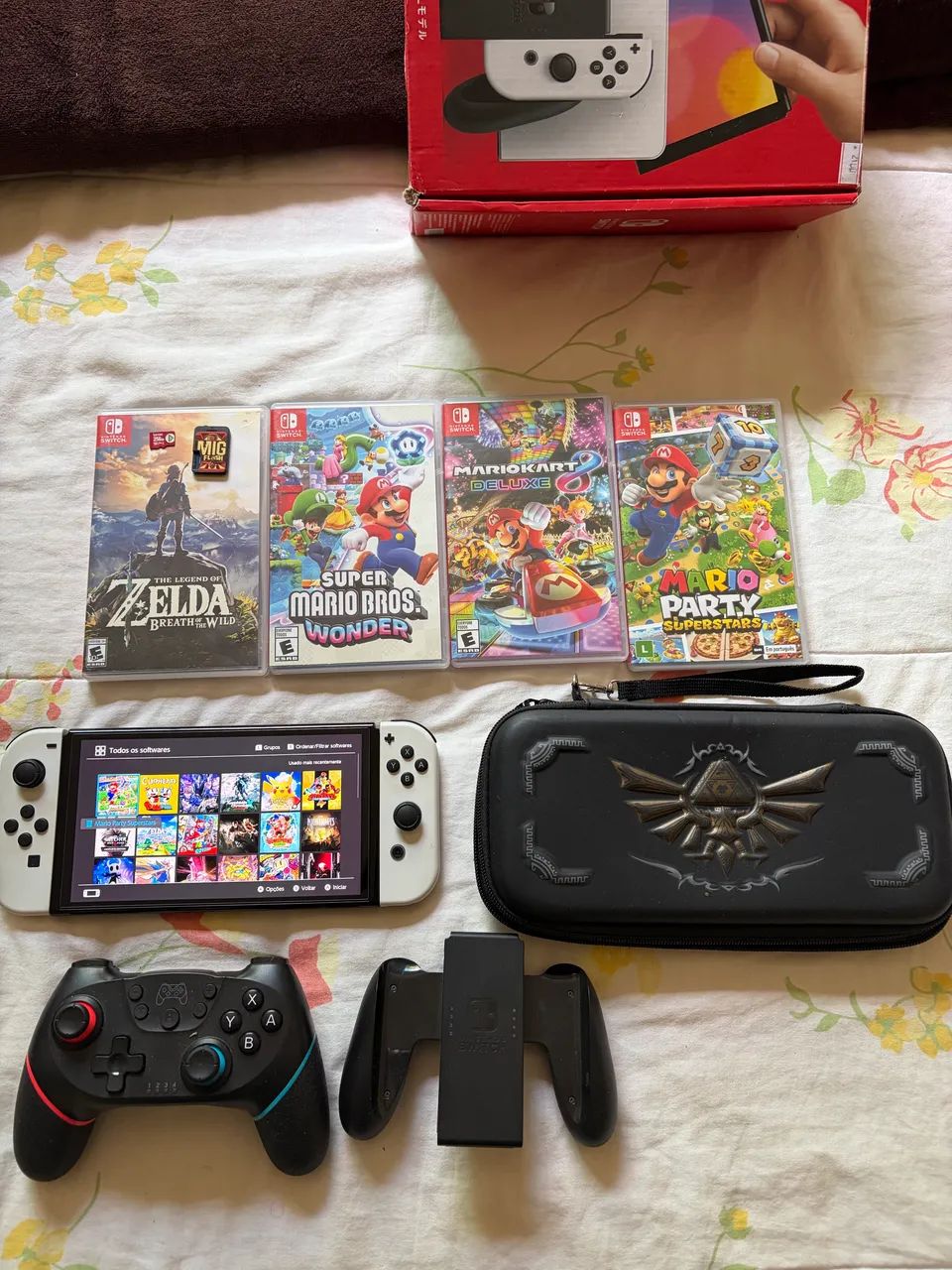 ?Nintendo Switch OLED Branco Completo na Caixa - Foto 2