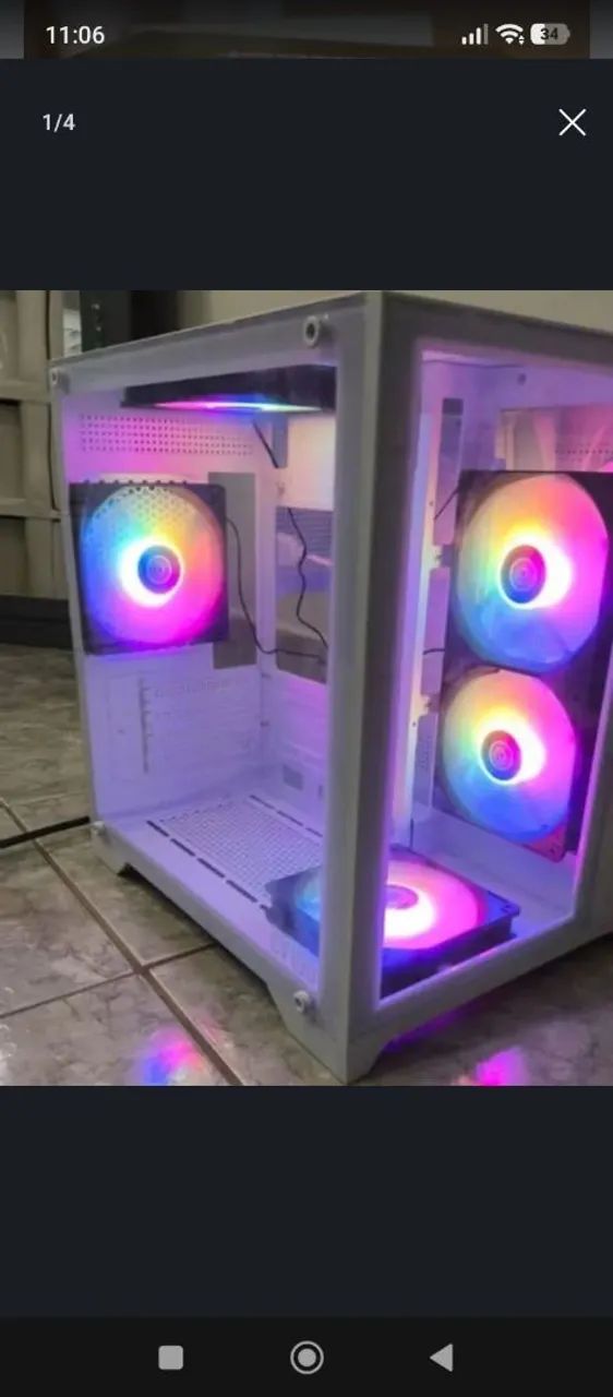 kit 5 fan rgb pc gamer cor fixa