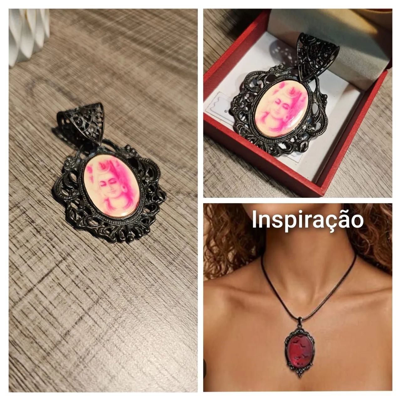 PINGENTE CAMEO BUDA VINTAGE 