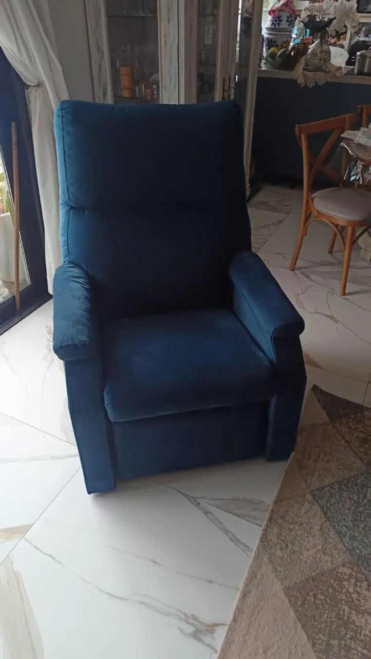 Poltrona Azul Reclinável 