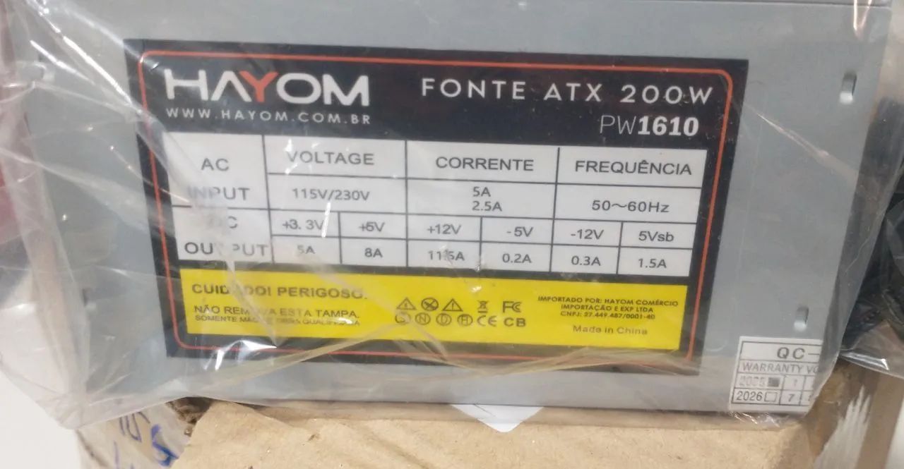 Fonte 200W Hayom ATX para Computador Desktop Bivolt 100v 220v Chaveada NOVA - Foto 2