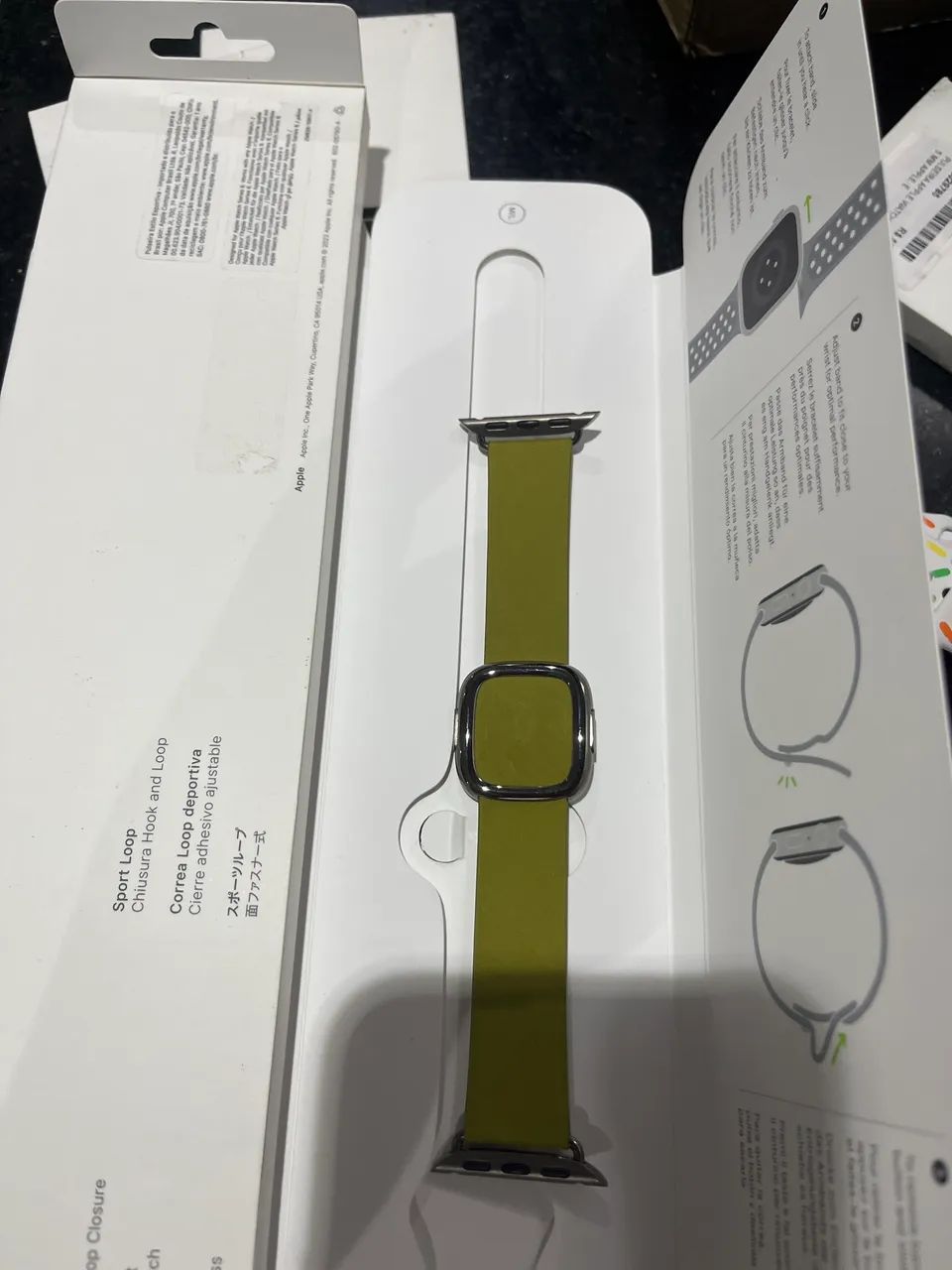 Pulseira de couro da Apple Original 42mm!! Nova sem uso na caixa verde abacate original - Foto 3