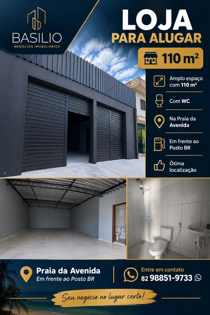 Loja na praia da avenida com 110m2!