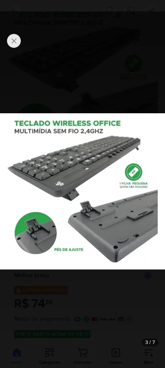 Teclado computador para jogo WhatsApp * 