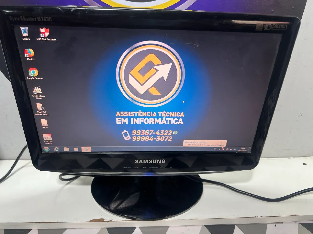 Monitor de 16POL Samsung pra PC e CFTV