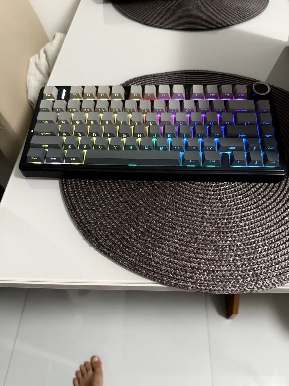 Teclado Mecânico AULA F75 Wireless Bluetooth RGB (Completo na Caixa) - Foto 2