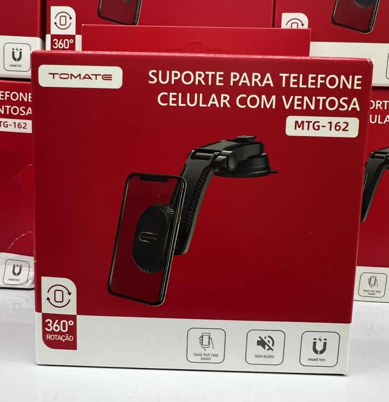 Suporte Celular Magnético Tomate uso veicular  cor preta - Foto 3