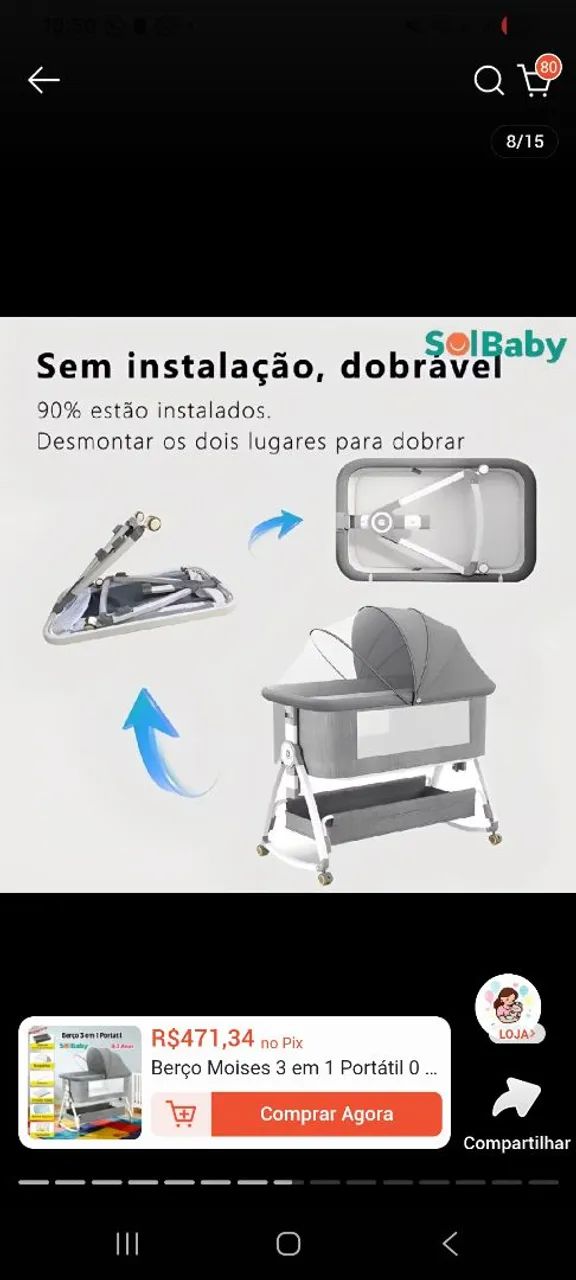 Berço Moises portátil  - Foto 3