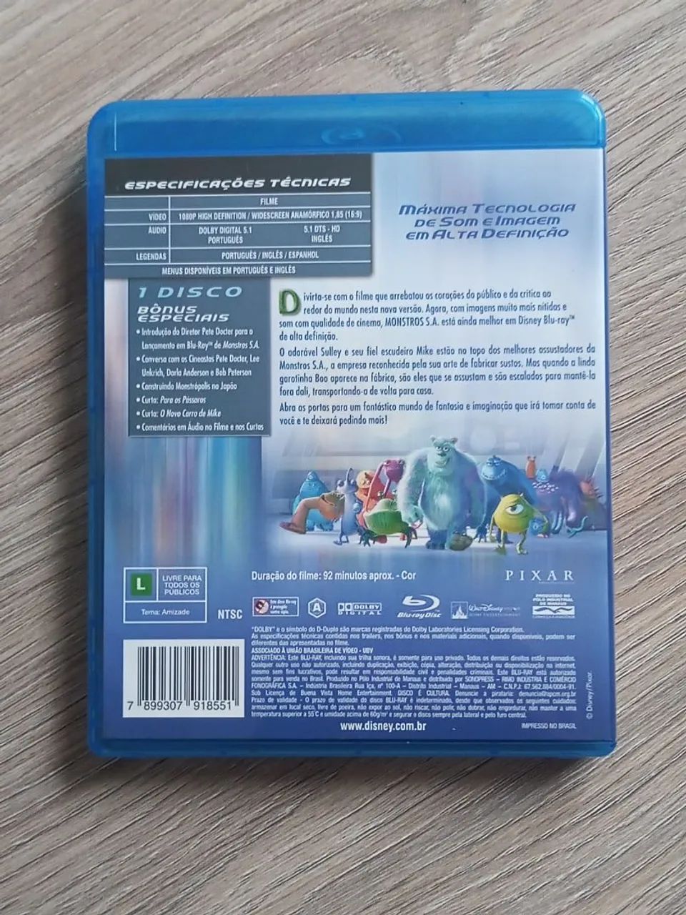 Blu-ray Monstros S.A. - original - raro - Foto 2