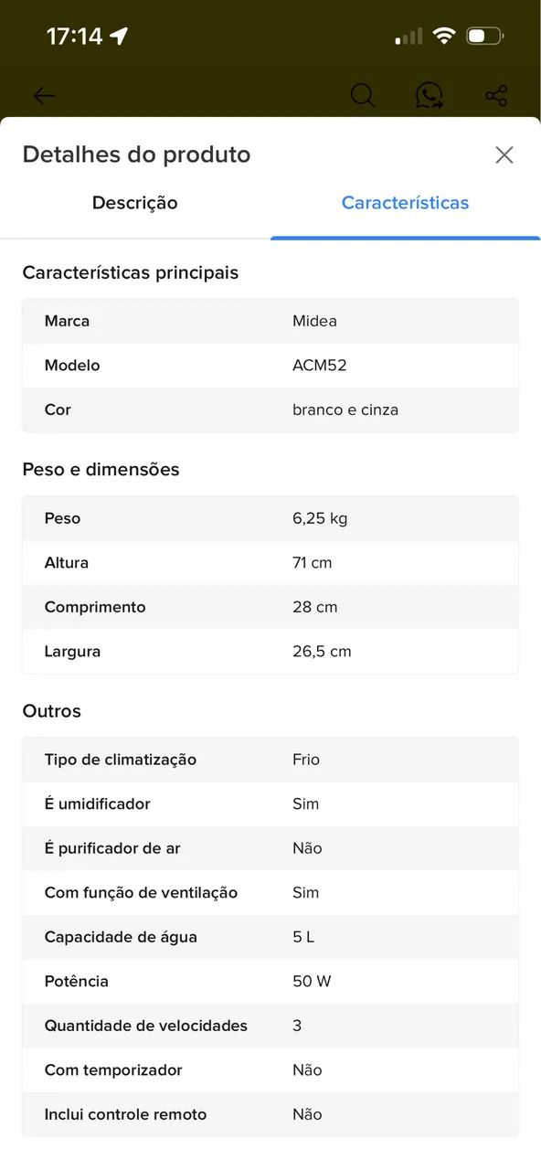 Climatizador de ar Midea  - Foto 2