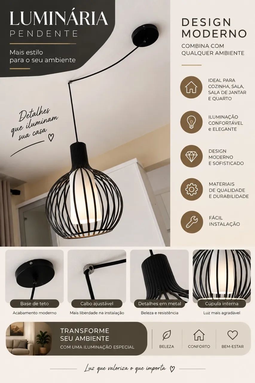 Luminária pendente 