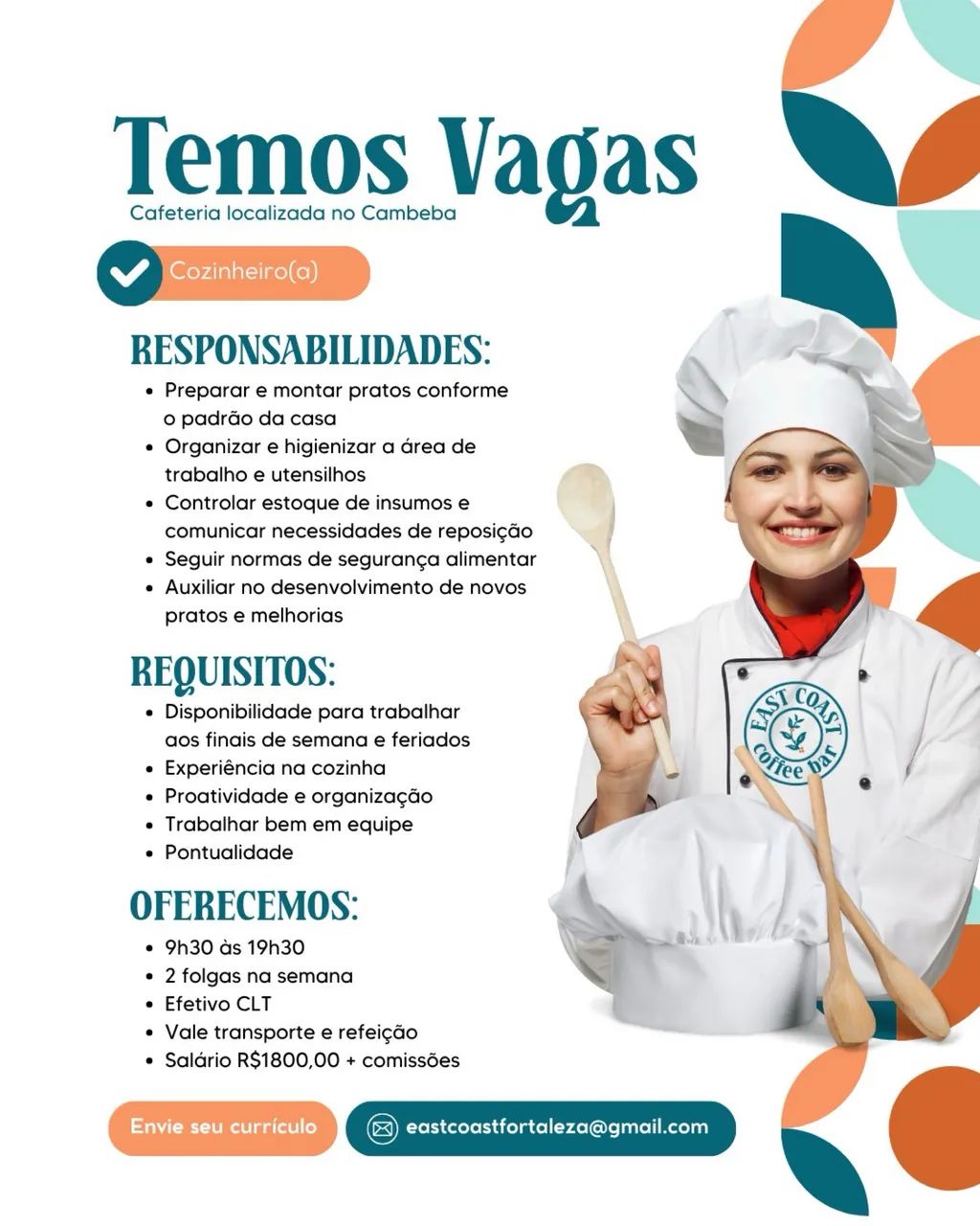 Vaga para cozinheiro(a)