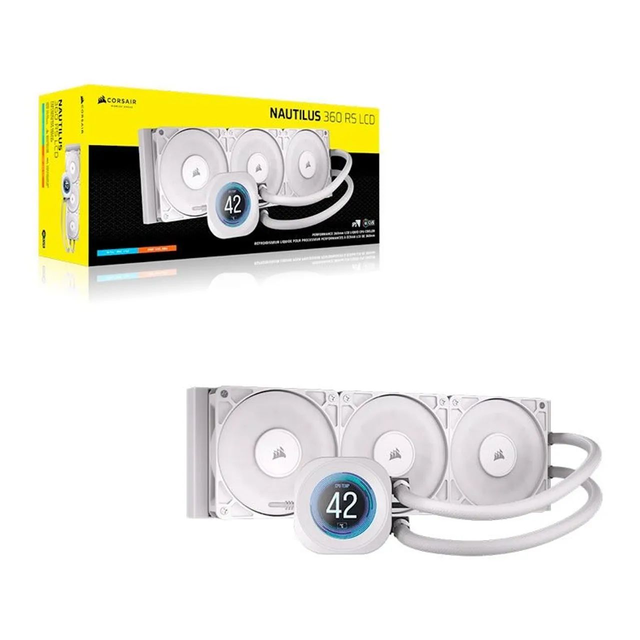 Watercooler Corsair Nautilus RS360 LCD Branco  - Foto 2