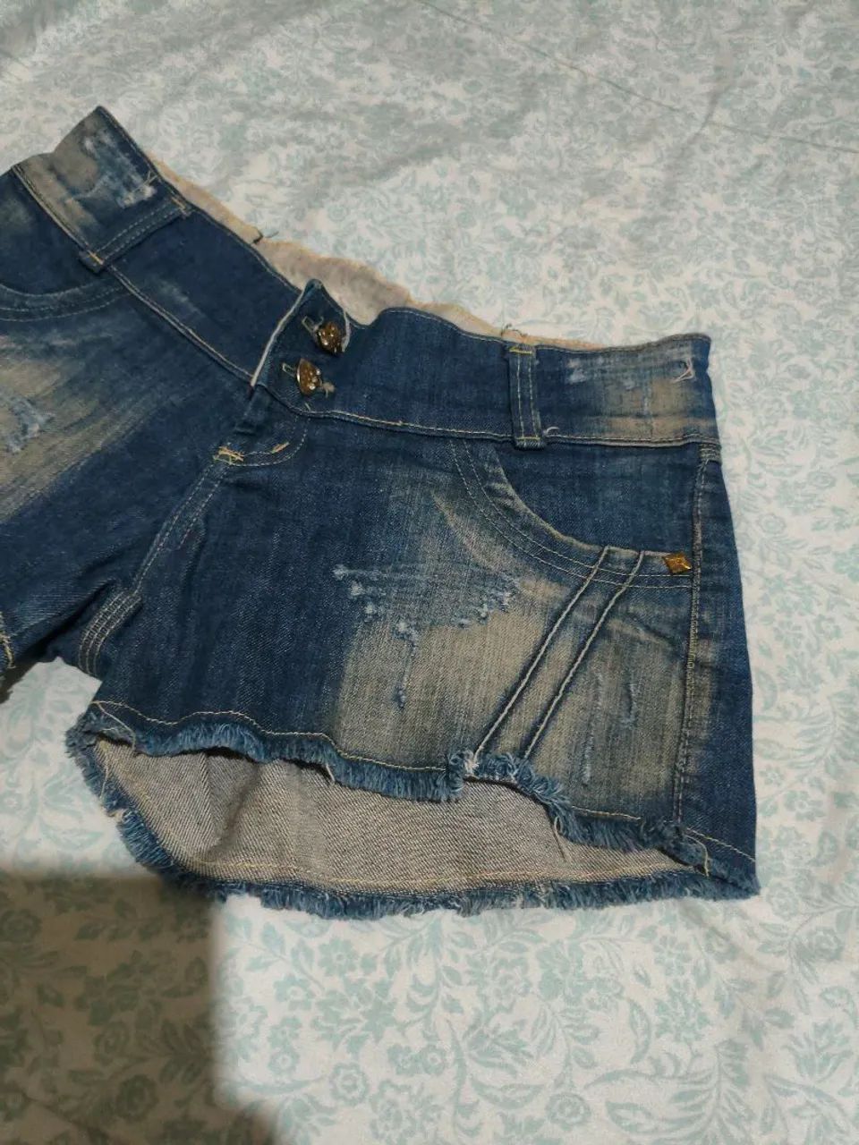 Short curto jeans feminina P - Foto 2