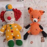 Amigurumi palhaço e raposa