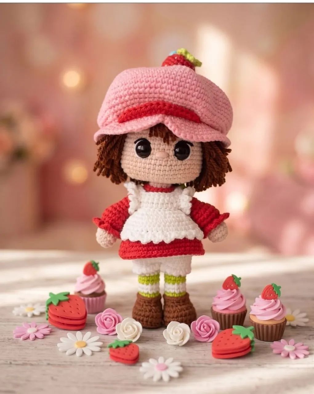 Moranguinho  e suas amigas amigurumi 