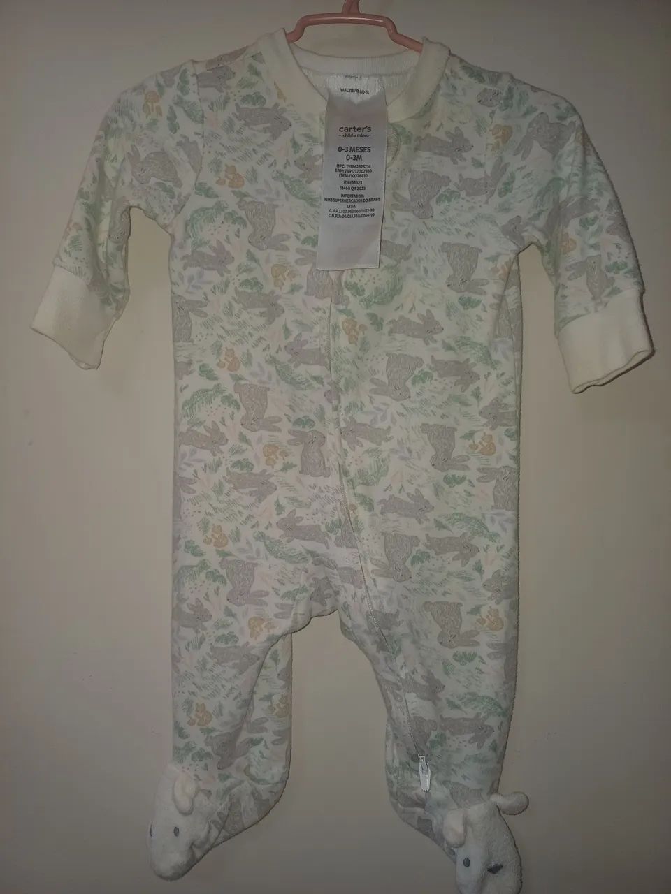 1 vestido Milon de ursinhos + 1 macacão Carters de coelhinho,  semi-novos. - Foto 4