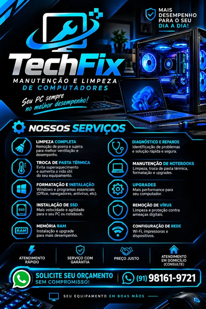 Manutenção e Limpeza de Computadores e Notebooks
