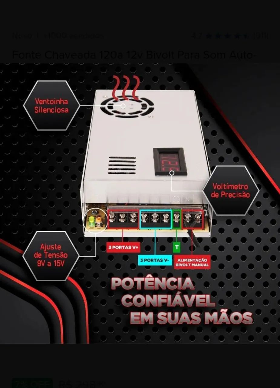 Fonte 12v/120 amperes  - Foto 2
