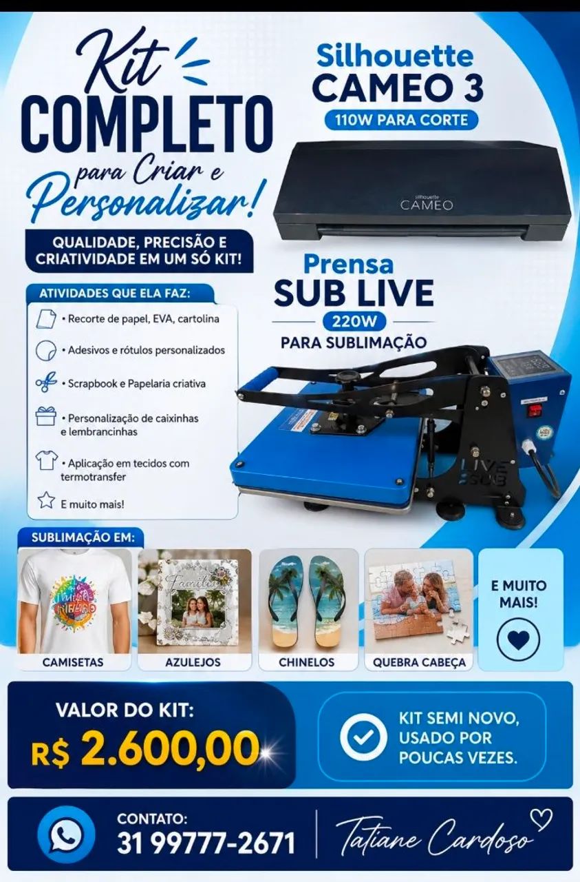Kit Prensa Térmica + Silhouete Cameo 