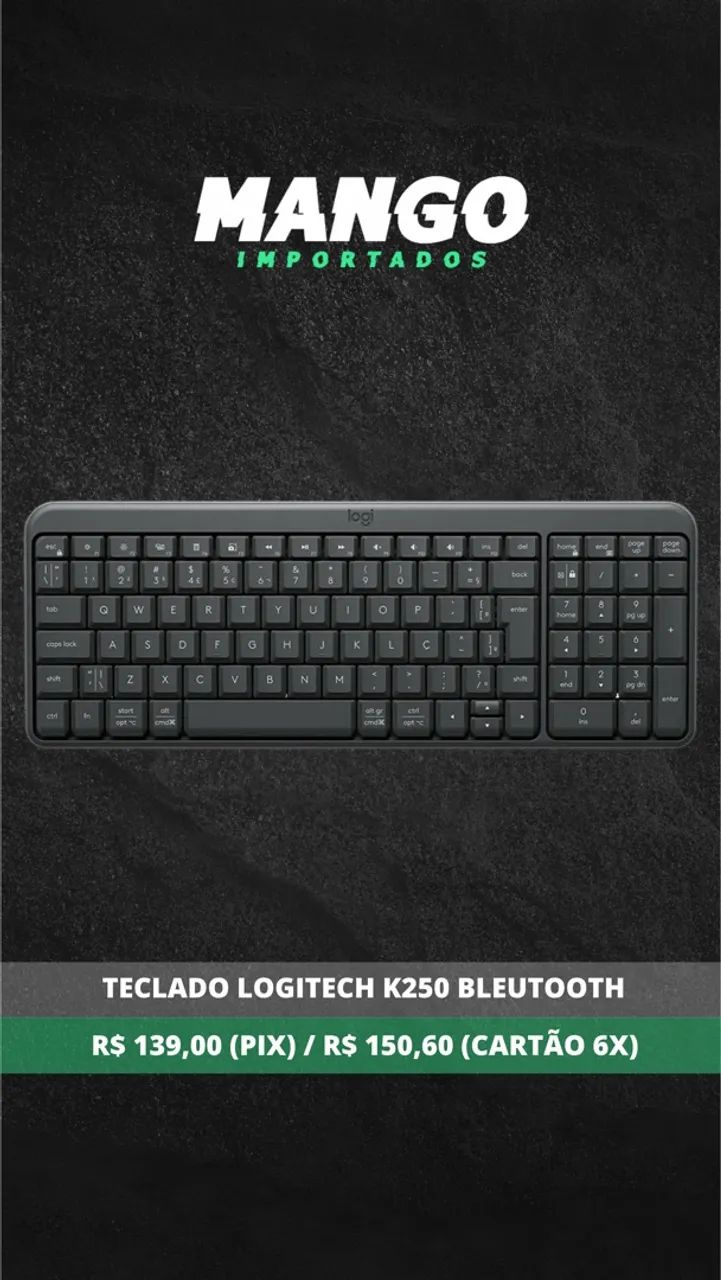 Teclado Logitech Bluetooth K250 Grafite  - Foto 3