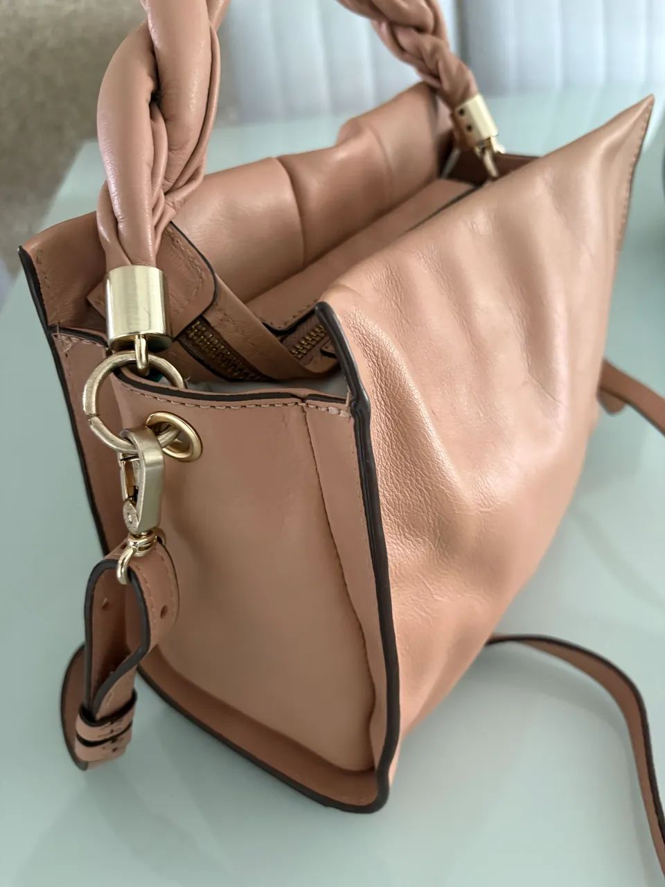 Bolsa Arezzo rose de couro legítimo  - Foto 2