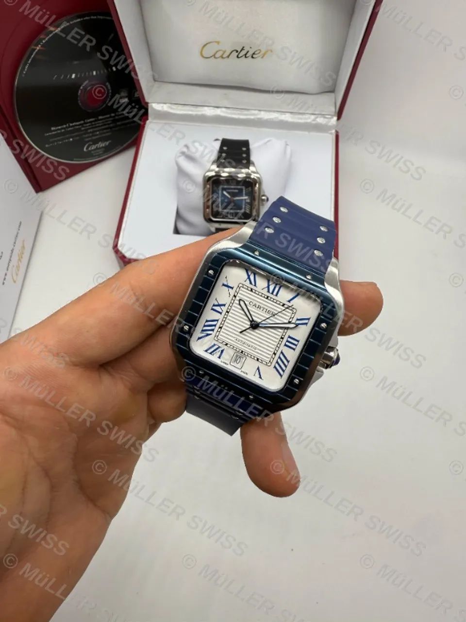Relógio Cartier Santos 41mm Automático + Caixa Completa - Foto 5
