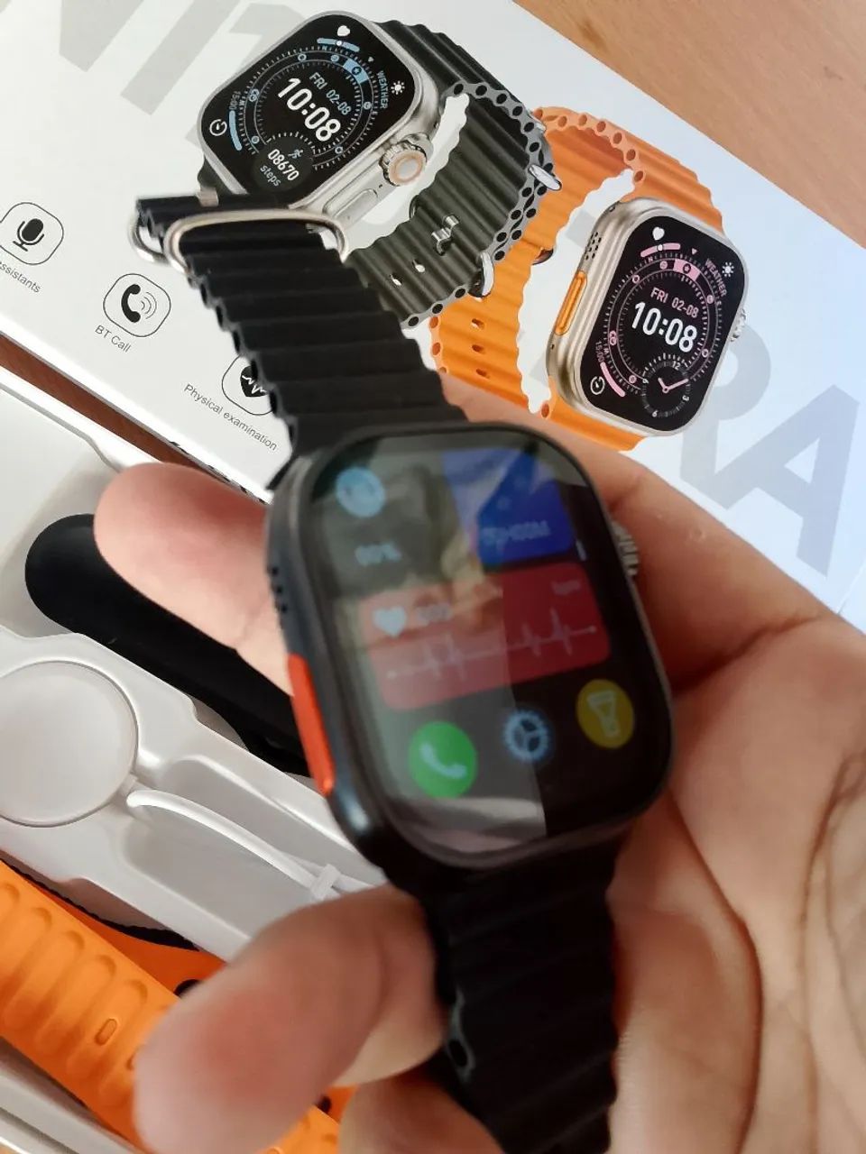 Relógio smartwatch N11 ultra 4 pulseiras  - Foto 5