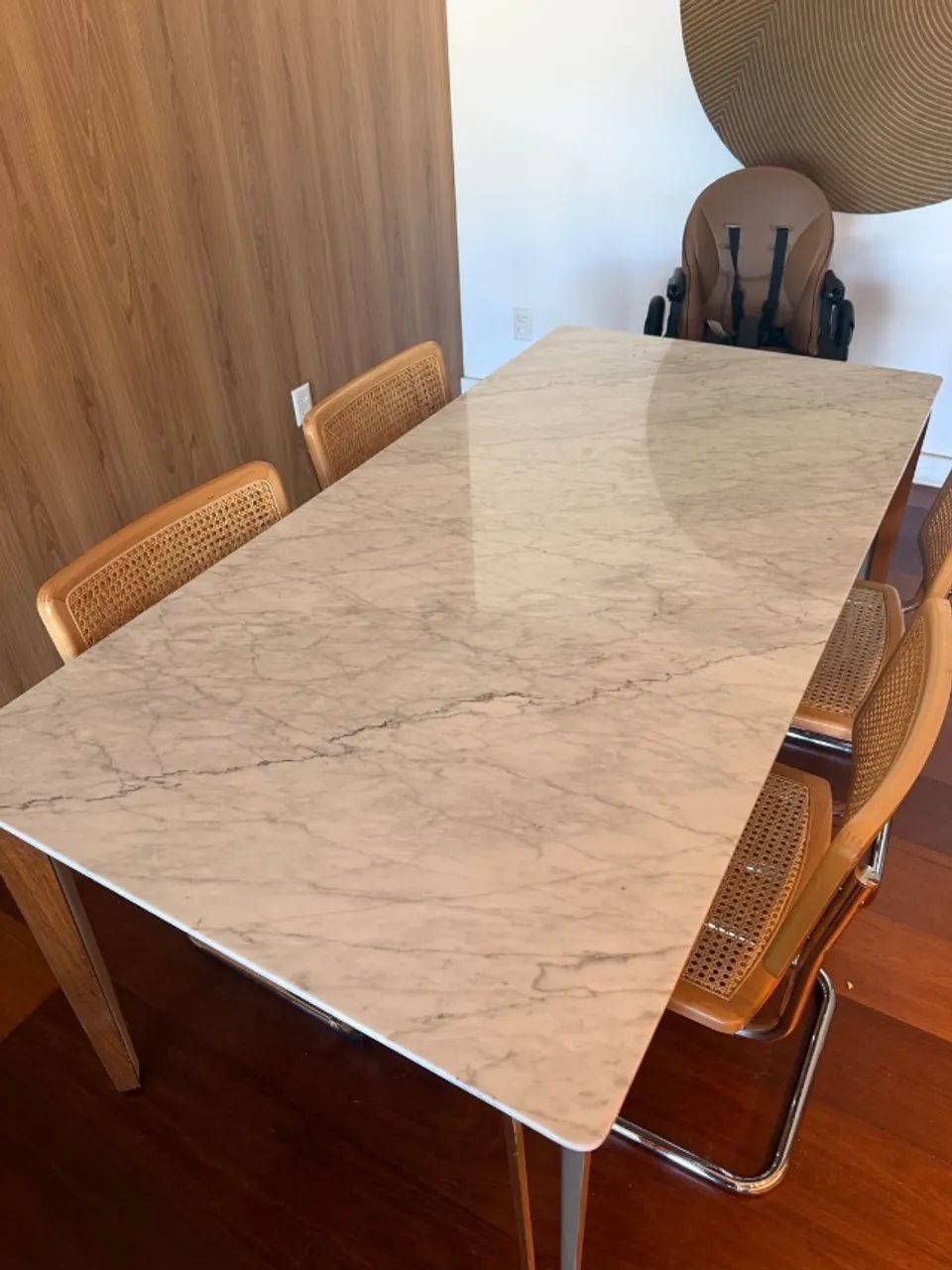 Mesa de jantar 6 lugares tampo em marmore - Foto 4