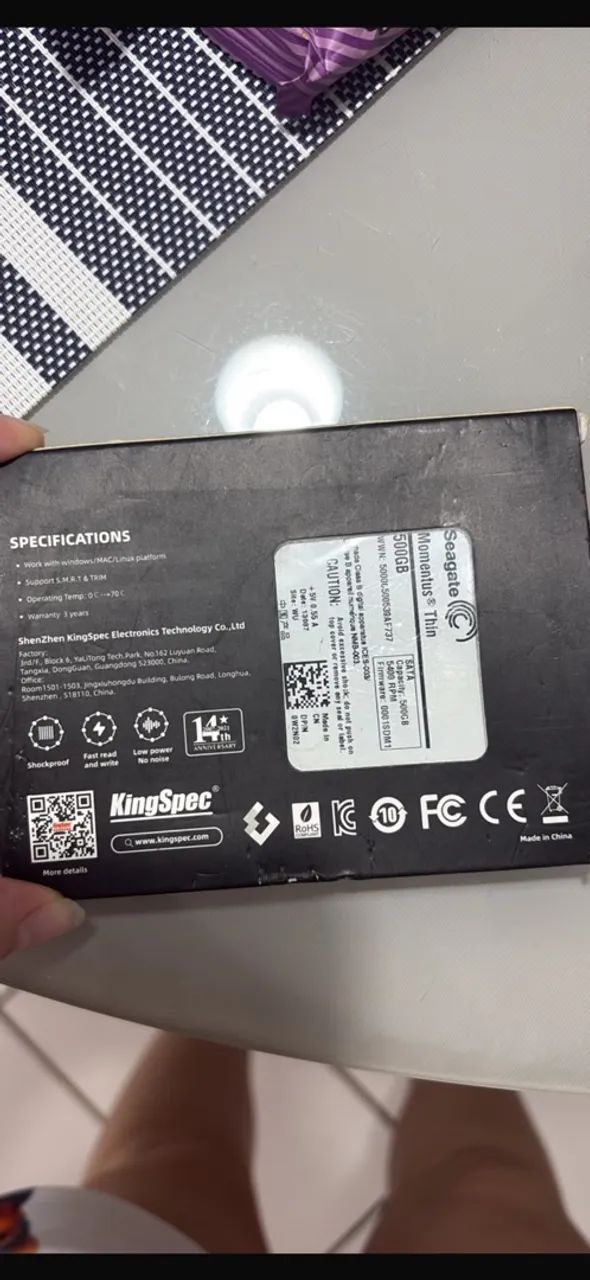 HD para Notebook 500GB Seagate Momentus Thin (SATA 2.5") - Foto 2