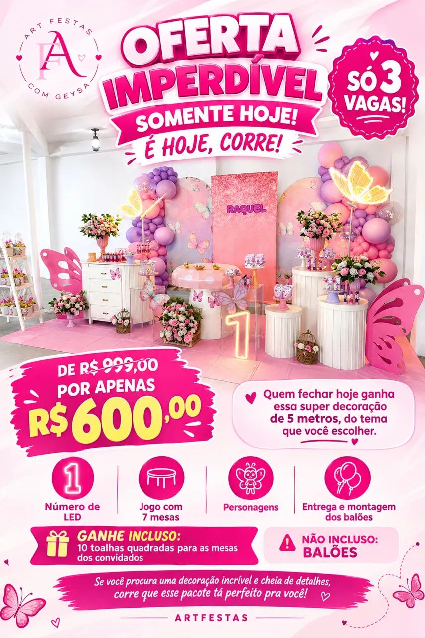 Decoração de festa promoção 