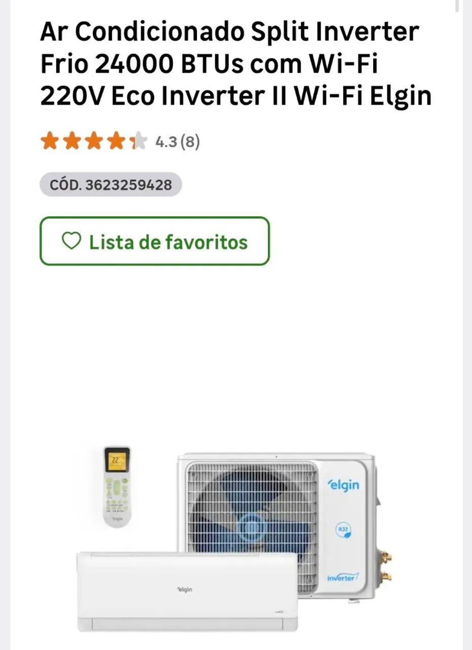 Ar condicionado 24000 BTU