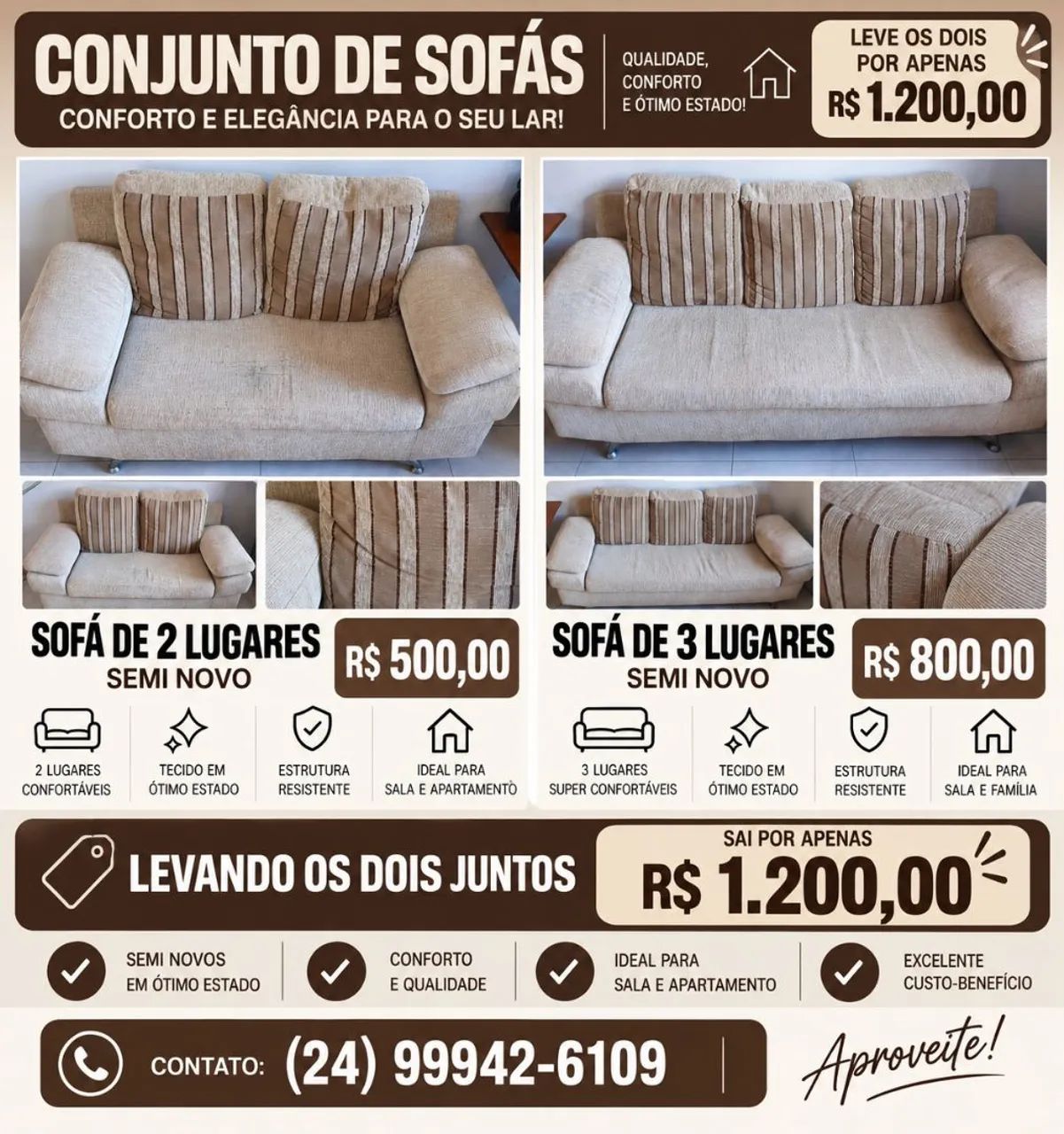 Sofá de 2 lugares 