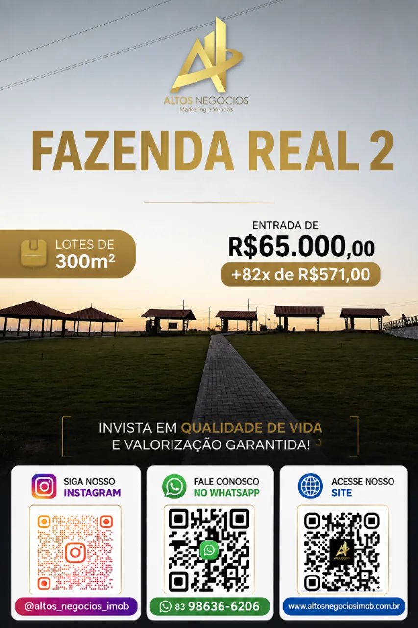 Lotes Fazenda Real 2 - Entrada Facilitada