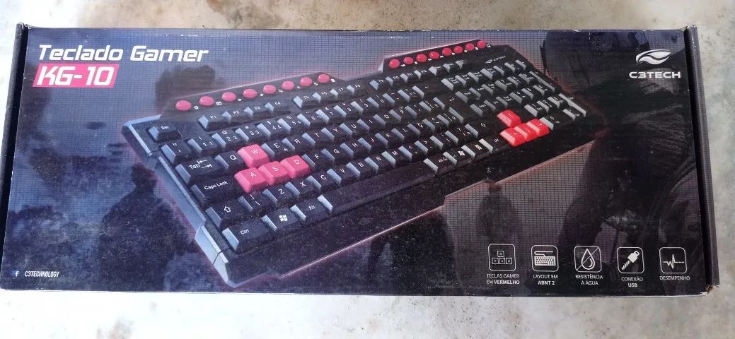 TECLADO USB GAME KG-10BK. Novo
