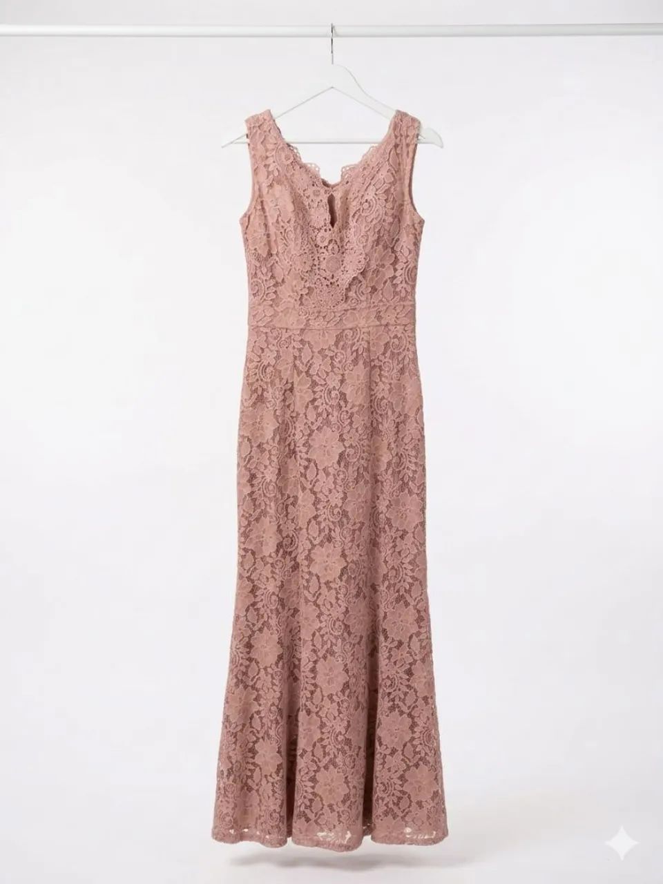 Vestido longo De renda rosa TAM P