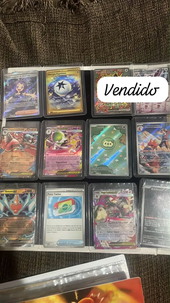 Cartas Pokémon full arte e arte raras 