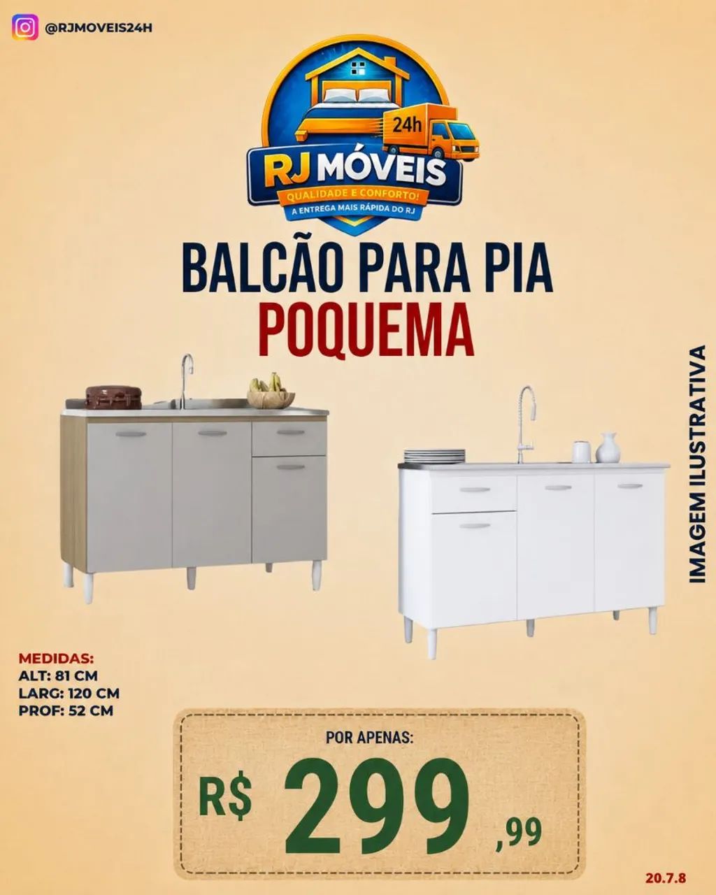 Balcão para pia poquema