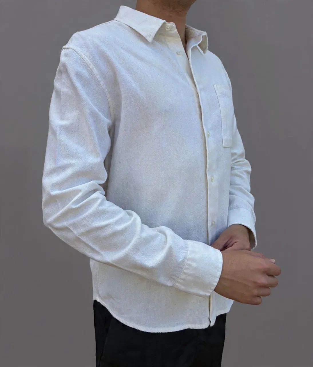 Camisa Masculina Manga Longa Algodão Linho - Foto 3