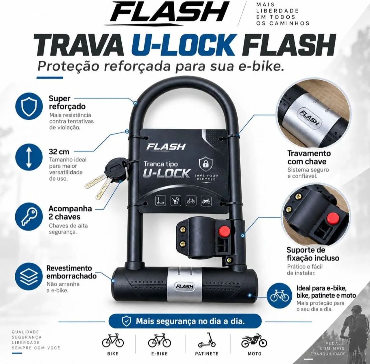CADEADO U-LOCK FLASH ORIGINAL 