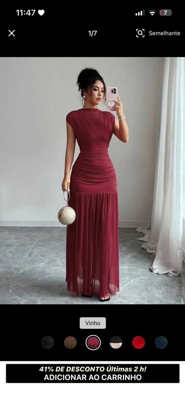 VESTIDO LONGE MARSALA  - Foto 3